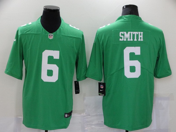 Men's Philadelphia Eagles #6 DeVonta Smith Green Throwback Vapor Untouchable Limited Stitched Football Jersey - Click Image to Close