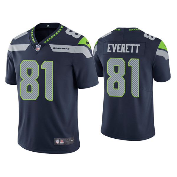 Men's Seattle Seahawks #81 Gerald Everett Navy Vapor Untouchable Limited Stitched Jersey - Click Image to Close