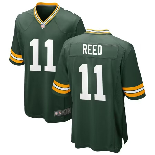 Men's Green Bay Packers #11 Jayden Reed Green Stitched Game Jersey - Click Image to Close