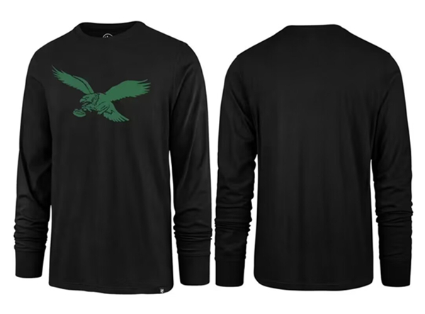 Men's Philadelphia Eagles Black Long Sleeve T-Shirt