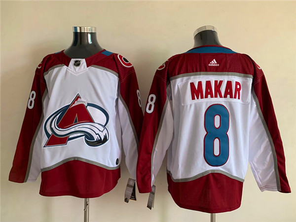 Men's Colorado Avalanche #8 Cale Makar White Stitched Jersey