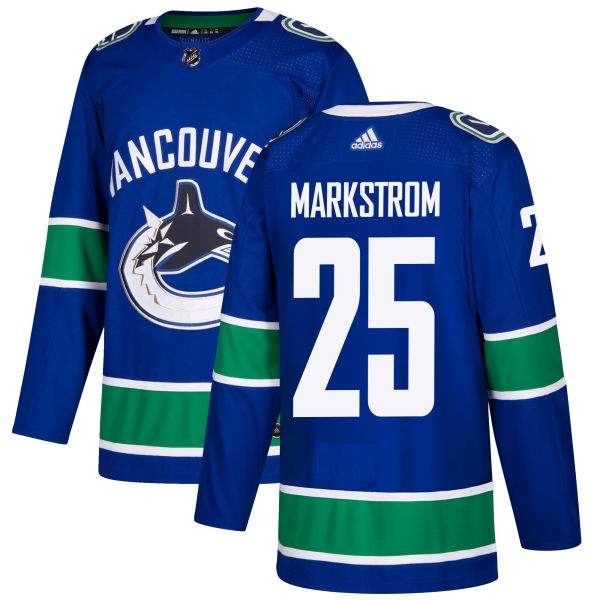 Men's Adidas Vancouver Canucks #25 Jacob Markstrom Blue Stitched NHL Jersey - Click Image to Close