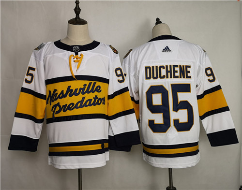 Men's Adidas Nashville Predators #95 Matt Duchene White Stitched NHL Jersey