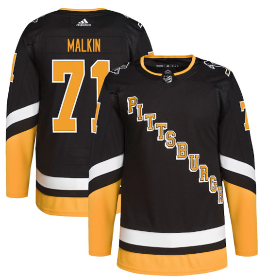 Men's Pittsburgh Penguins #71 Evgeni Malkin 2021/2022 Black Stitched Jersey