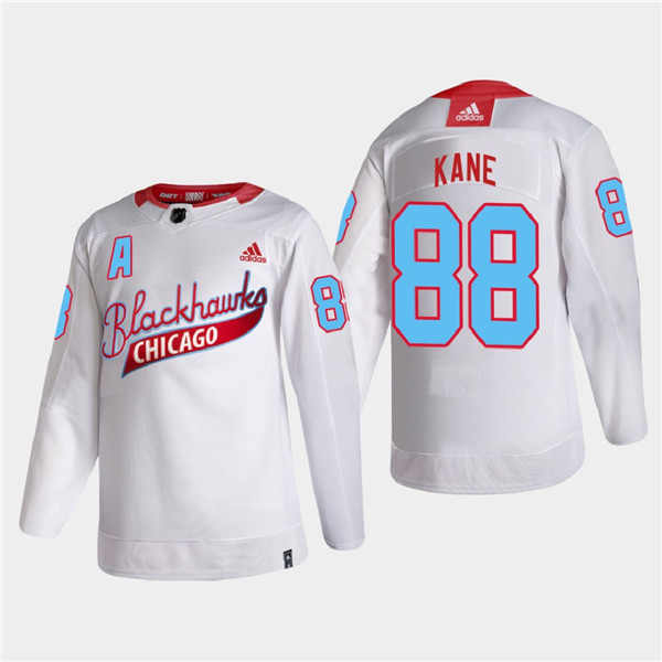 Men's Chicago Blackhawks #88 Patrick Kane 2022 Community Night White Stitched Jersey - Click Image to Close