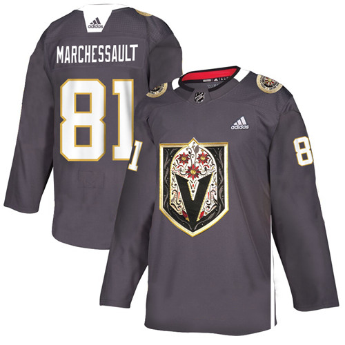 Men's Vegas Golden Knights #81 Jonathan Marchessault Grey Latino Heritage Night Stitched NHL Jersey