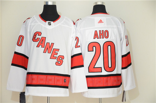 Men's Carolina Hurricanes #20 Sebastian Aho White Stitched NHL Jersey