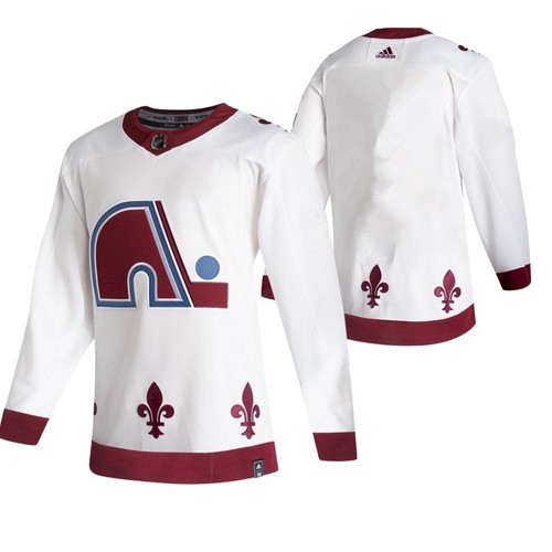 Men's Colorado Avalanche Blank 2020-21 White Reverse Retro Stitched NHL Jersey