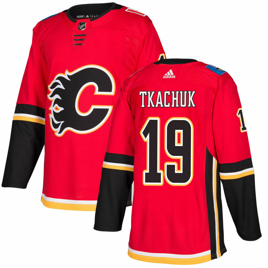 Men's Calgary Flames #19 Matthew Tkachuk Red Stitched NHL Jersey