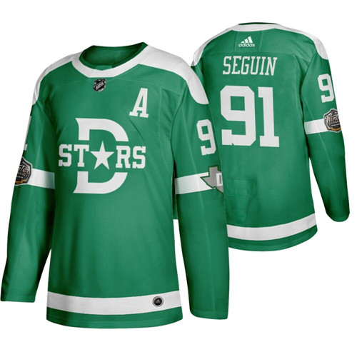 Men's Dallas Stars #91 Tyler Seguin Green Stitched NHL Jersey - Click Image to Close