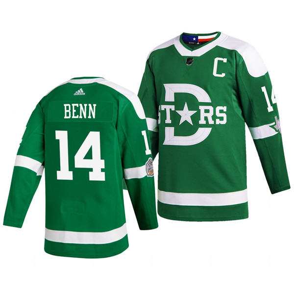 Men's Dallas Stars Green #14 amie Benn 2020 Winter Classic Jersey