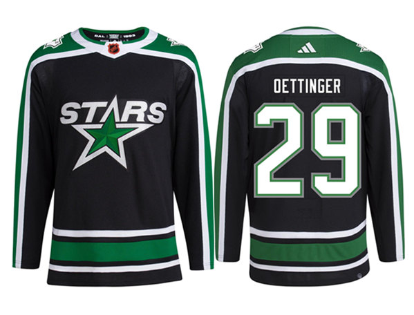 Men's Dallas Stars #29 Jake Oettinger Balck Stitched Jersey