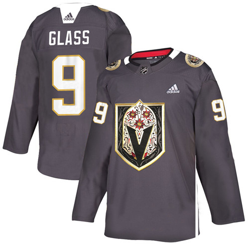 Men's Vegas Golden Knights #9 Cody Glass Grey Latino Heritage Night Stitched NHL Jersey - Click Image to Close