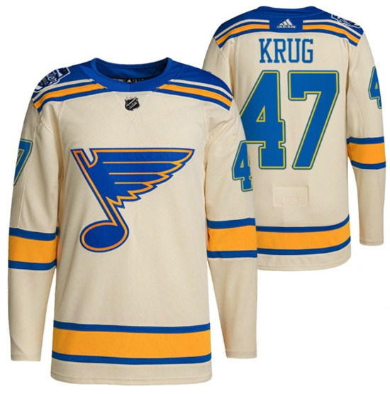 Men's St. Louis Blues #47 Torey Krug Cream 2022 Winter Classic Stitched Jersey - Click Image to Close