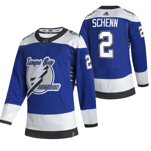 Men's Tampa Bay Lightning #2 Luke Schenn 2021 Blue Reverse Retro Stitched NHL Jersey