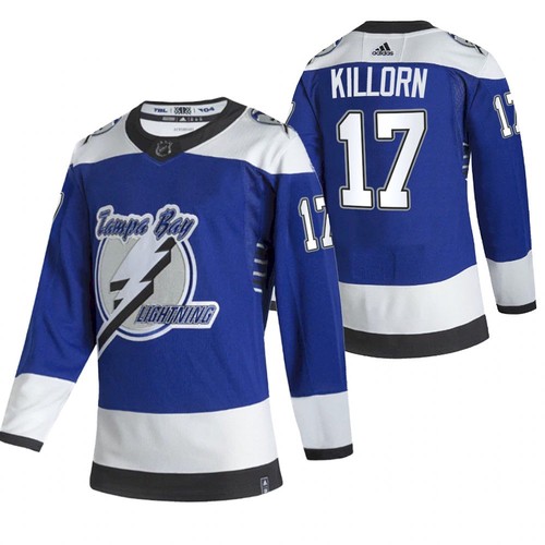 Men's Tampa Bay Lightning #17 Alex Killorn 2021 Blue Reverse Retro Stitched NHL Jersey