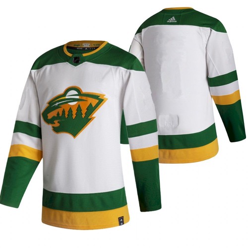 Men's Minnesota Wild 2021 White Reverse Retro Stitched NHL Jersey