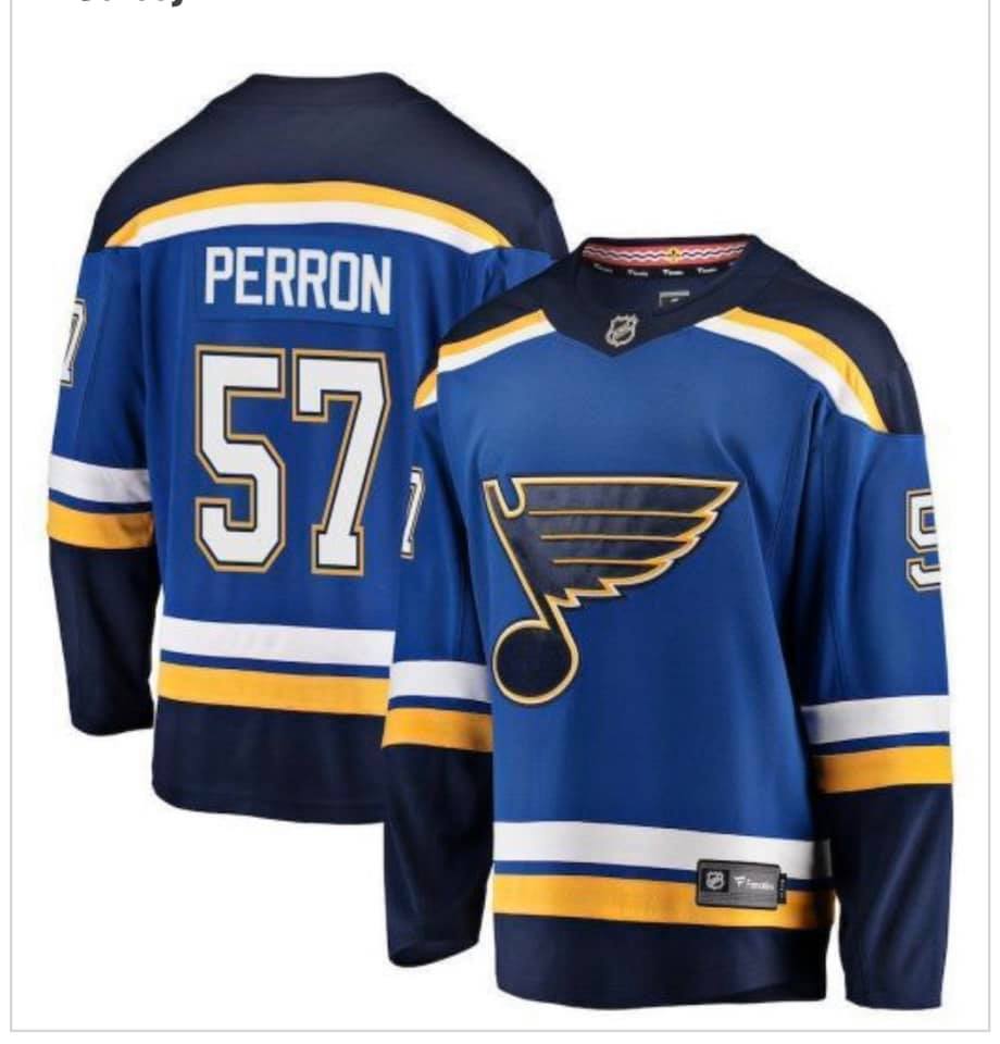 Men's St. Louis Blues #57 David Perron Blue Stitched NHL Jersey