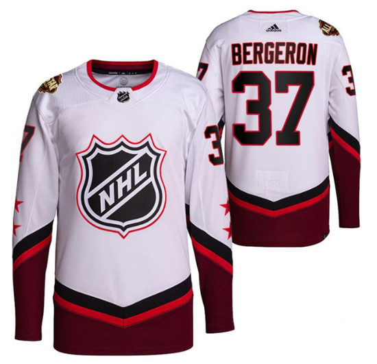 Men's Boston Bruins #37 Patrice Bergeron 2022 All-Star White Stitched Jersey