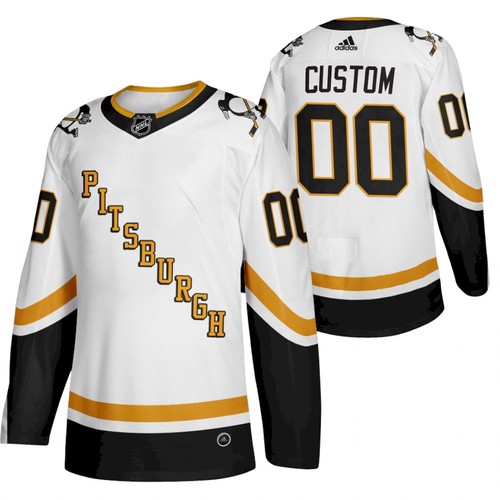 Men's Pittsburgh Penguins Custom 2020-21 NHL White Stitched Jersey - Click Image to Close