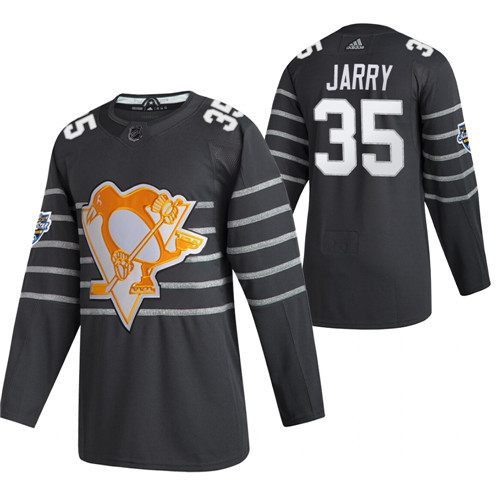 Men's Pittsburgh Penguins #35 Tristan Jarry Grey All Star Stitched NHL Jersey - Click Image to Close