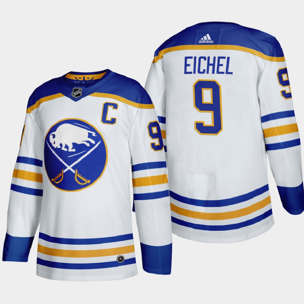 Men's Buffalo Sabres #9 Jack Eichel White 2020-21 Stitched NHL Jersey - Click Image to Close