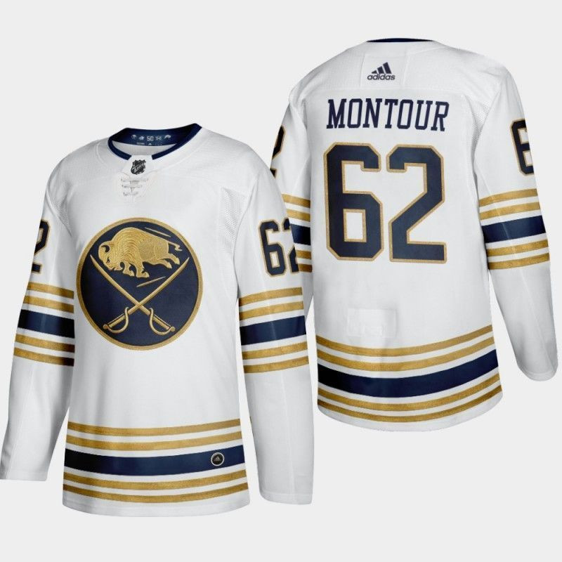 Men's Buffalo Sabres #62 Brandon Montour White 50th Anniversary 2019-20 Third Stitched NHL Jersey