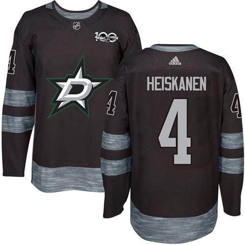 Stars #4 Miro Heiskanen Black 1917-2017 100th Anniversary Stitched Jersey