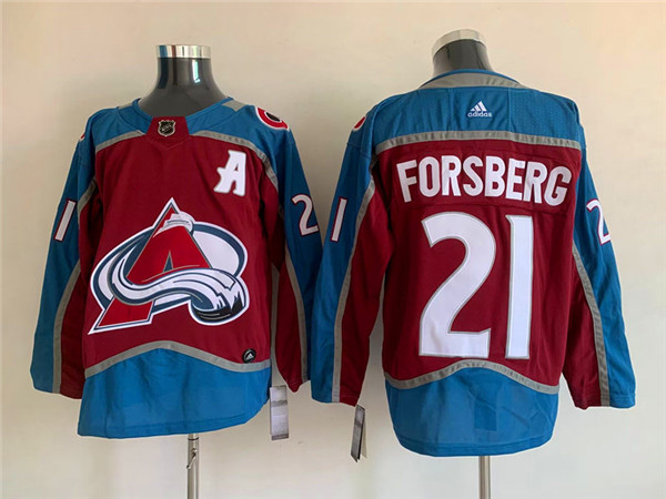 Men's Colorado Avalanche #21 Peter Forsberg Burgundy Stitched Jersey