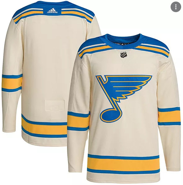 Men's St. Louis Blues Blank Cream 2022 Winter Classic Stitched Jersey