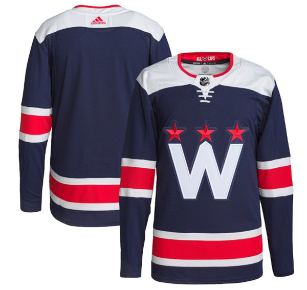 Men's Washington Capitals Blank Navy Pro Stitched Jersey