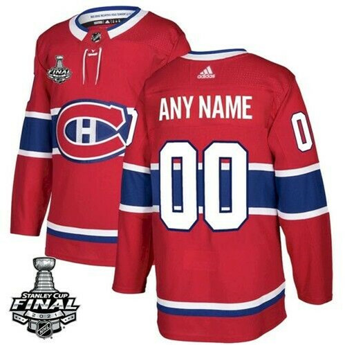 Men's Montreal Canadiens Active Player Custom 2021 Red Stanley Cup Finals Stitched NHL Jersey - Click Image to Close