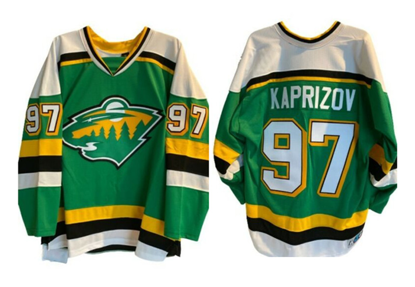 Men's Minnesota Wild #97 Kirill Kaprizov Reverse Retro Stitched NHL Jersey - Click Image to Close