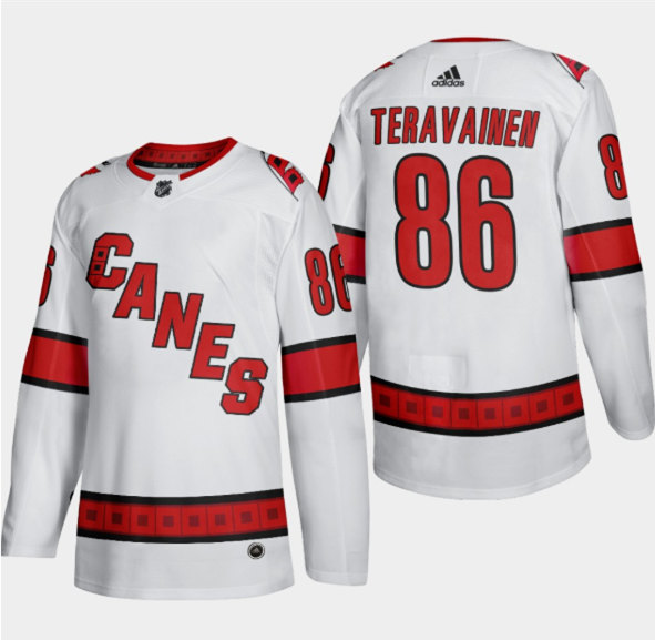 Men's Carolina Hurricanes #86 Teuvo Teravainen White Stitched Jersey