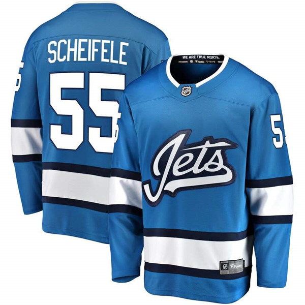 Men's Winnipeg Jets #55 Mark Scheifele Blue Stitched NHL Jersey - Click Image to Close