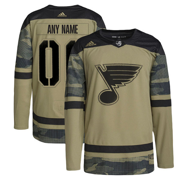 Men's St. Louis Blues Active Player Custom 2022 Camo Military Appreciation Night Stitched Jersey - Click Image to Close