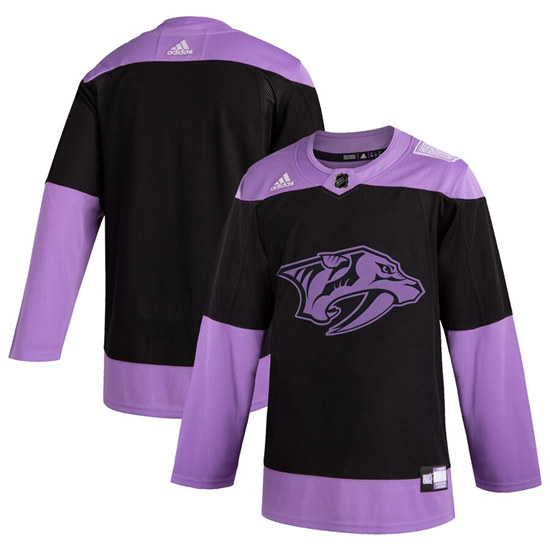 Men's Nashville Predators adidas Black Hockey Fights Cancer Practice Jersey