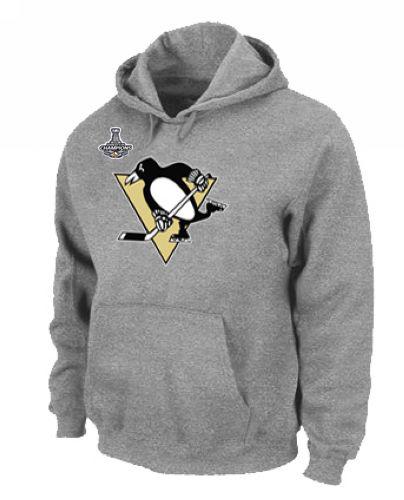 NHL Pittsburgh Penguins Big & Tall Logo Pullover 2016 Stanley Cup Champions Hoodie Grey