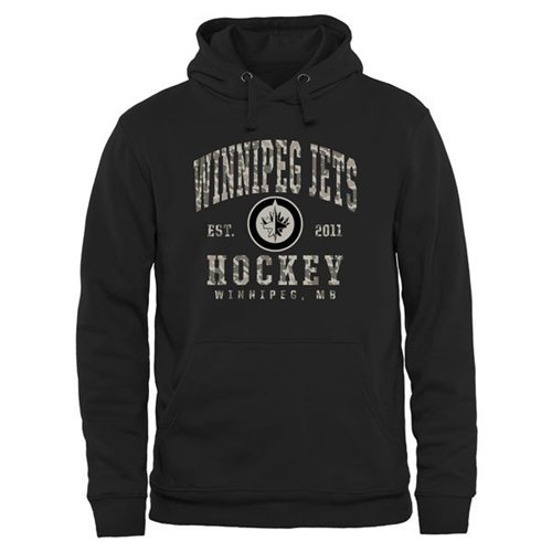 Winnipeg Jets Black Camo Stack Pullover Hoodie