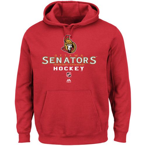 Ottawa Senators Majestic Critical Victory Pullover Hoodie Sweatshirt Red - Click Image to Close