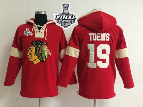 Chicago Blackhawks #19 Jonathan Toews Red 2015 Stanley Cup Pullover NHL Hoodie