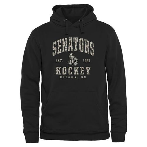 Ottawa Senators Black Camo Stack Pullover Hoodie