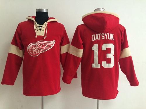 Detroit Red Wings #13 Pavel Datsyuk Red Pullover NHL Hoodie