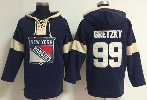 New York Rangers #99 Wayne Gretzky Navy Blue Pullover NHL Hoodie