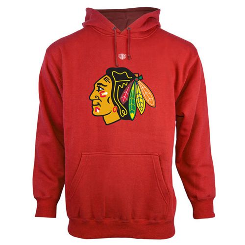 Chicago Blackhawks Old Time Hockey Big Logo with Crest Pullover Hoodie Red