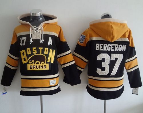 Bruins #37 Patrice Bergeron Black 2016 Winter Classic Hoodie Stitched NHL Jersey