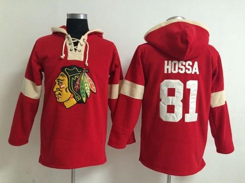 Chicago Blackhawks #81 Marian Hossa Red Pullover NHL Hoodie