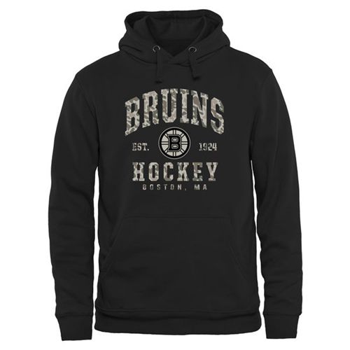 Boston Bruins Black Camo Stack Pullover Hoodie