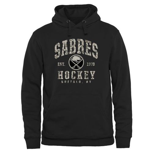 Buffalo Sabres Black Camo Stack Pullover Hoodie