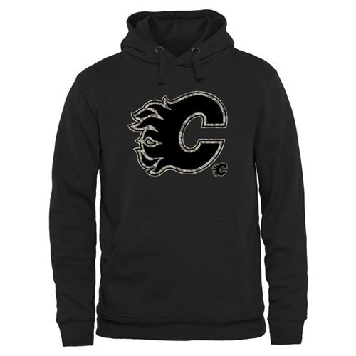 Calgary Flames Black Rink Warrior Pullover Hoodie